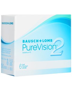 Контактные линзы Pure Vision 2 6 1 00 8 6 14 00 Ежемесячные Bausch & lomb