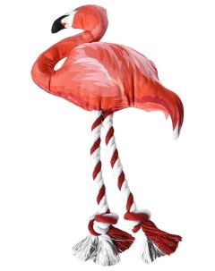 Игрушка для собак Flamingo с веревочными ногами розовый 22x33 см Foxie