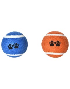 Игрушка для собак Color теннисный мяч 6 3 см 2 шт оранжевый синий Foxie