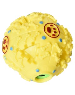 Игрушка для собак Play food мяч для лакомств винил желтый 9 см Foxie