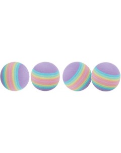 Мяч для кошек радужный резина разноцветный 3 5 см 4 шт Trixie