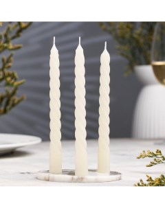 Набор свечей витых 1 5х 15 см 3 штуки белый блистер Дарим красиво