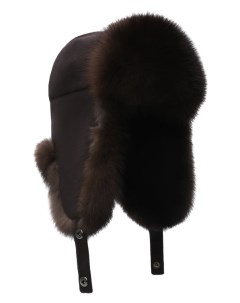 Кашемировая шапка ушанка Black sable