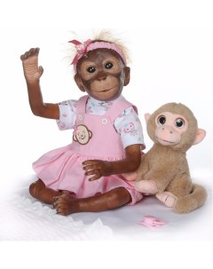 Кукла мягконабивная реборн обезьяна Люся 50 см Sharktoys