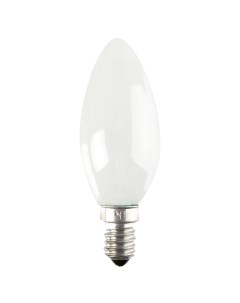 Лампа накаливания E14 230 В 60 Вт свеча матовая 3 м2 свет тёплый белый Osram