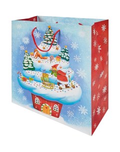 Пакет подарочный Снежный 32 4x26 см цвет разноцветный Без бренда