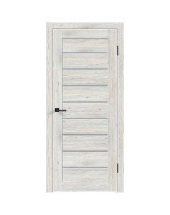 Дверь межкомнатная остекленная с замком и петлями в комплекте Тиволи 70x200 см ПВХ цвет рустик серый Velldoris