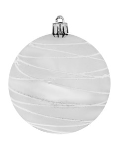 Елочное украшение Шар с узором Christmas o7 8 см цвет серебристый Без бренда