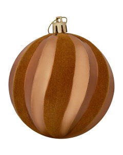 Елочное украшение Шар с объемным узором Christmas o7 8 см цвет коричневый Без бренда