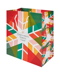 Пакет подарочный Снежинка 22 9x17 8 см цвет разноцветный Без бренда