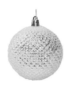 Елочное украшение Шар с узором Christmas o7 8 см пластик цвет серебристый Без бренда