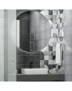 Плитка настенная Флисс 20x40 см 1 2 м матовая цвет графит серый светло серый Нефрит керамика
