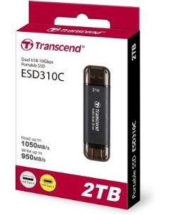 Внешний SSD диск 2 Tb USB Type C USB 3 2 Gen 2 TS2TESD310C серый Transcend