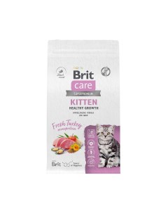 Корм для котят беременных и кормящих кошек Care Healthy Growth индейка сух 1 5кг Brit*