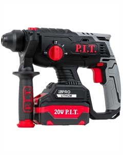 Аккумуляторный перфоратор PBH20H-22B/1 (20В,1,8Дж,3-х реж,бур 22мм,1акб Li-Ion 4Ач, ЗУ 3А,кейс) P.i.t.
