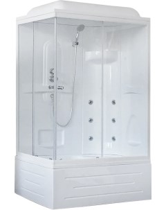 Душевая кабина BP 100х80 R с гидромассажем профиль белый стекло прозрачное Royal bath