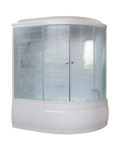 Душевая кабина 170х100 левая белая стекло матовое с гидромассажем Royal bath