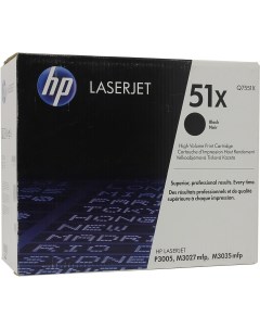 Картридж лазерный 51X Q7551X черный 13000 страниц оригинальный для LaserJet M3027x M3027 M3035 M3035 Hp