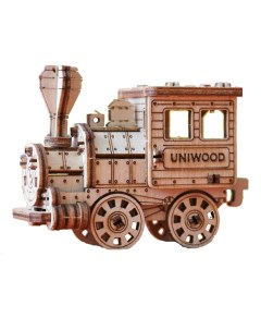 Деревянный конструктор с дополненной реальностью Паровоз Uniwood
