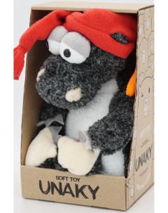 Мягкая игрушка дракон Аурига 30 см символ года 2024 красный серый Unaky soft toy
