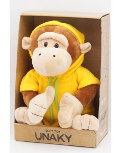 Мягкая игрушка Обезьянка Леся 23 28 см коричневый бежевый желтый Unaky soft toy
