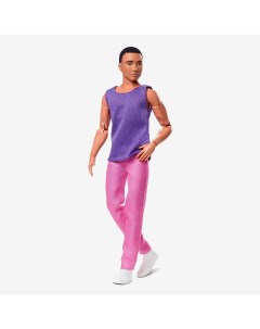 Кукла Кен Looks фиолетовый топ шарнирная Barbie
