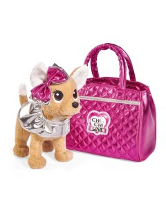 Плюшевая собачка Chi Chi love Гламур с розовой сумочкой и бантом 20 см Simba