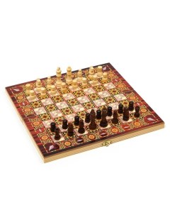 Настольная игра 3 в 1 Узоры нарды шашки шахматы 29 х 29 см Nobrand