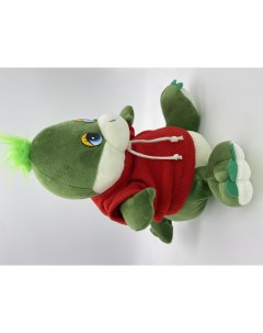 Мягкая игрушка Дракон Айн в красной толстовке 30 см 042127S 36 зеленый Unaky soft toy