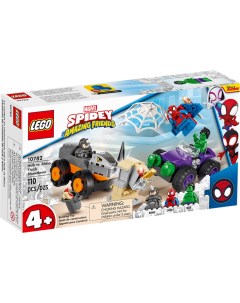 Конструктор Spider Man Схватка Халка и Носорога на грузовиках 10782 Lego