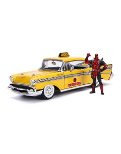 Машинка такси Шевроле с фигуркой Дэдпула Deadpool 1 к 24 22 см Jada toys