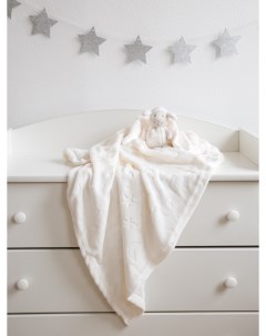 Плед для новорожденных 75х100 см в кроватку коляску Луны молочный Baby nice