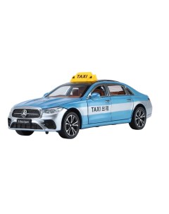 Модель метал Mercedes E Class Taxi поворотные колеса свет звук 1 24 B2426 голубой Xhd