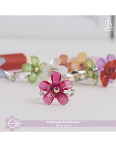 Кольцо детское цветы цвет МИКС 36 шт Выбражулька