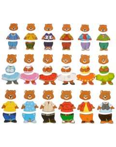 Пазлы вкладыши Три медведя Д164 Мир деревянных игрушек