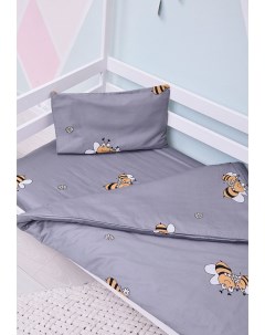Комплект детского постельного белья Медовый серый Сонный гномик