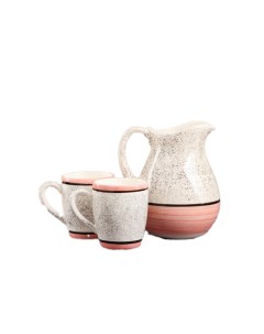 Набор посуды Персия керамика розовый кувшин 1 5 л кружка 350 мл 3 предмета Иран Керамика ручной работы
