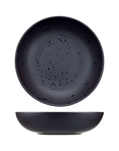 Тарелка Оникс глубокая 270х270мм керамическая черная для вторых блюд Дымов