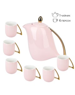 Чайный набор 5th Avenue Pink на 6 персон 7 предметов чайник 130 мл чашки 240 мл Nouvelle