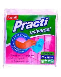 Салфетки Pract для уборки универсальные 4 шт Paclan