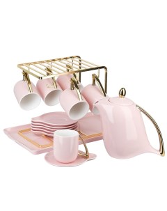 Чайный набор 5th Avenue Pink на 6 персон 15 предметов чайник 1300 мл чашки Nouvelle