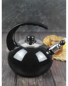 Чайник KM 1039A 2 5 л эмалированный со свистком с черной бакелитовой ручкой Kamille