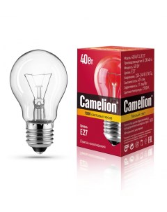 Набор из 100 шт Лампа накаливания 40 A CL E27 Camelion