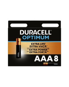 Батарейки Optimum щелочные размера ААА 8 шт Б0056025 Duracell