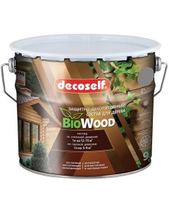 Biowood защитно декоративный антисептик для дерева сосна 9л Decoself