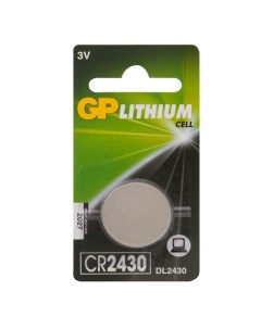 Литиевая дисковая батарейка Lithium CR2430 1 шт в блистере CR2430 8C1 Gp