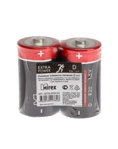 Батарейка солевая D R20 2S 1 5В спайка 2 шт Mirex