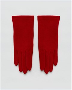 Красные перчатки с добавлением овечьей шерсти для сенсорного экрана Vincent pradier