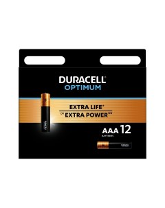 Батарейки Optimum щелочные размера ААА 12 шт Б0056029 Duracell