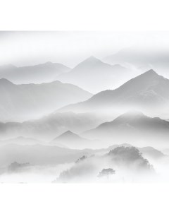 Фотообои Decor Горы в тумане чб 300х270 Divino